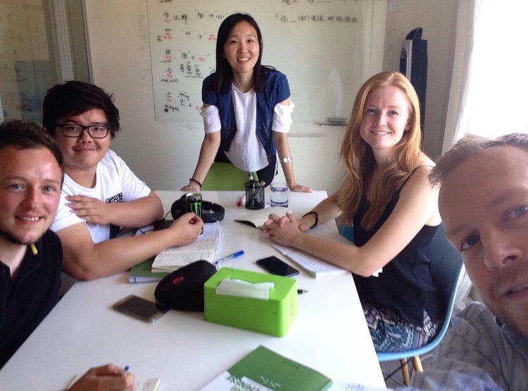 Learn Mandarin in Beijing - Teacher Lucy and students