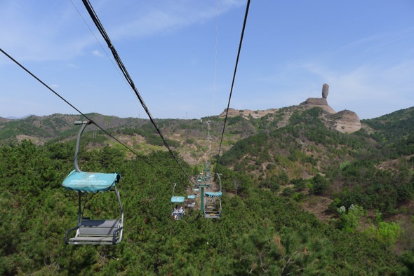 Taking a cable car in Chengde