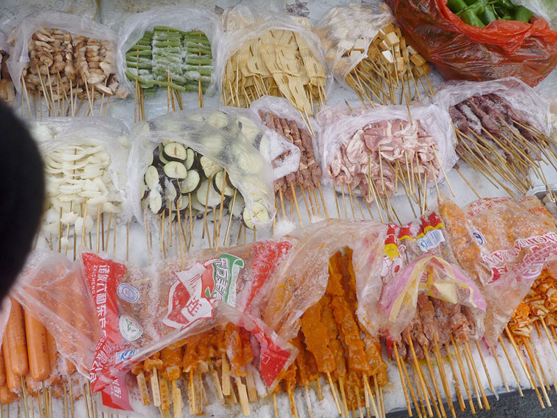 Food available on the streets of Chengde