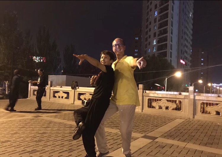 Piotr enjoying a dance in Chengde